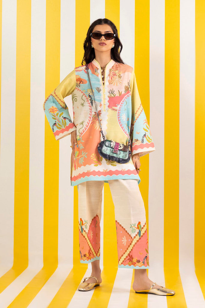 Stitched Printed Khaddar Shirt + Culotte
