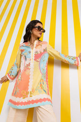 Stitched Printed Khaddar Shirt + Culotte