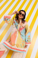 Stitched Printed Khaddar Shirt + Culotte