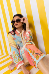 Stitched Printed Khaddar Shirt + Culotte