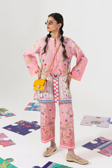 Stitched Printed Khaddar Shirt + Culotte