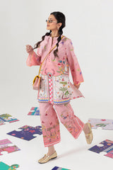 Stitched Printed Khaddar Shirt + Culotte