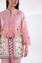 Stitched Printed Khaddar Shirt + Culotte
