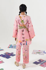 Stitched Printed Khaddar Shirt + Culotte