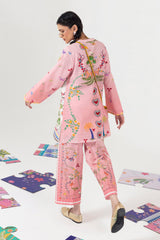 Stitched Printed Khaddar Shirt + Culotte