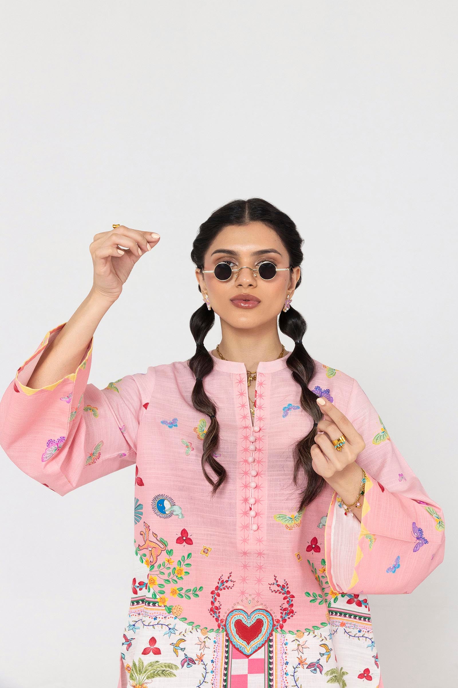 Stitched Printed Khaddar Shirt + Culotte Secondary image