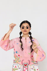 Stitched Printed Khaddar Shirt + Culotte