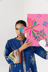 Stitched Printed Khaddar Shirt + Culotte