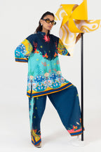 Stitched Printed Khaddar Shirt + Shalwar