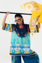 Stitched Printed Khaddar Shirt + Shalwar