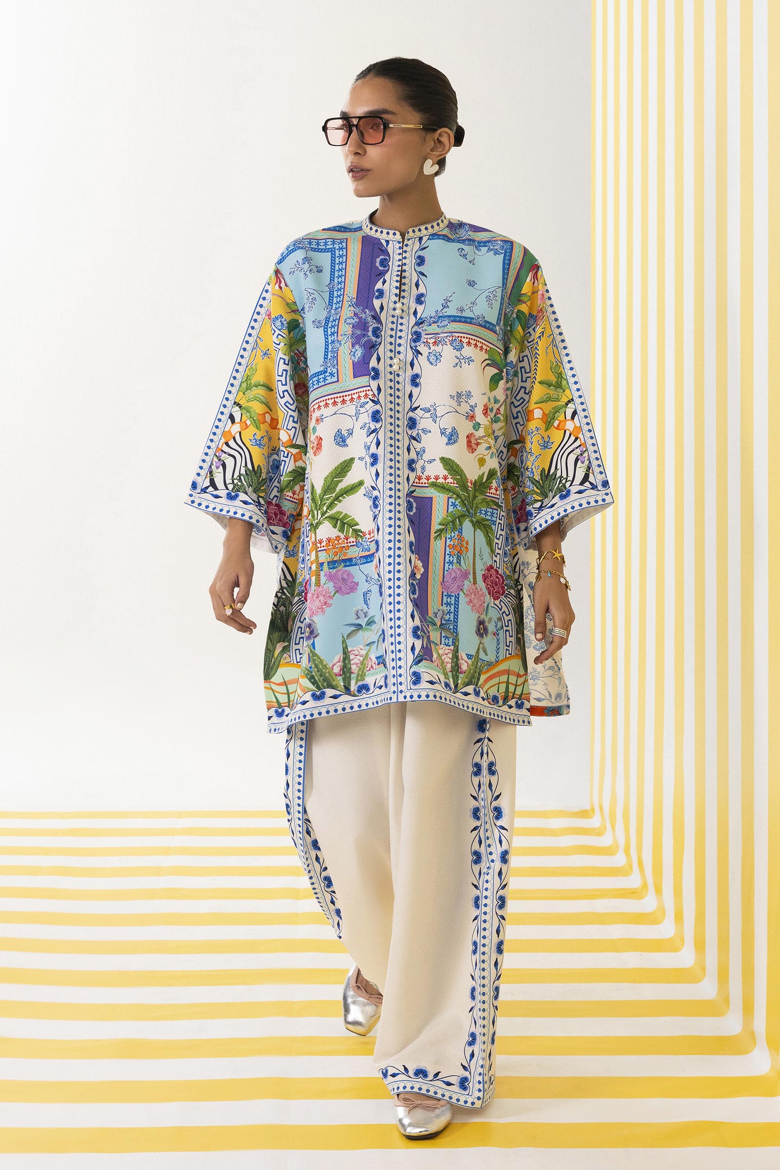Stitched Printed Slub Shirt + Shalwar Main image