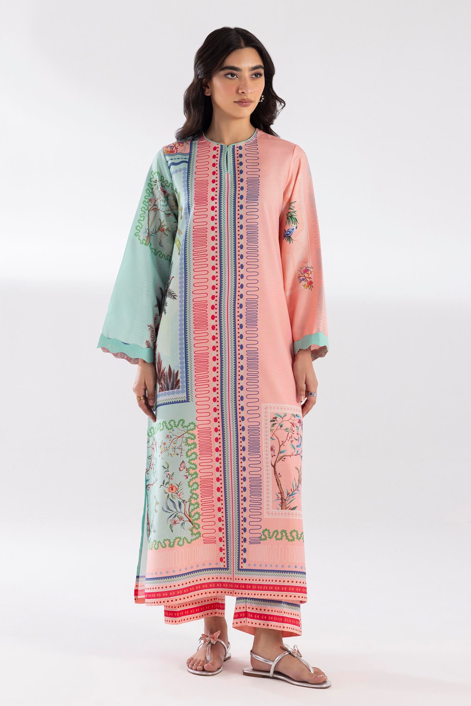 Stitched Printed Linen Shirt + Culotte Main image