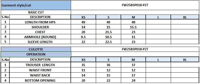 Size Chart