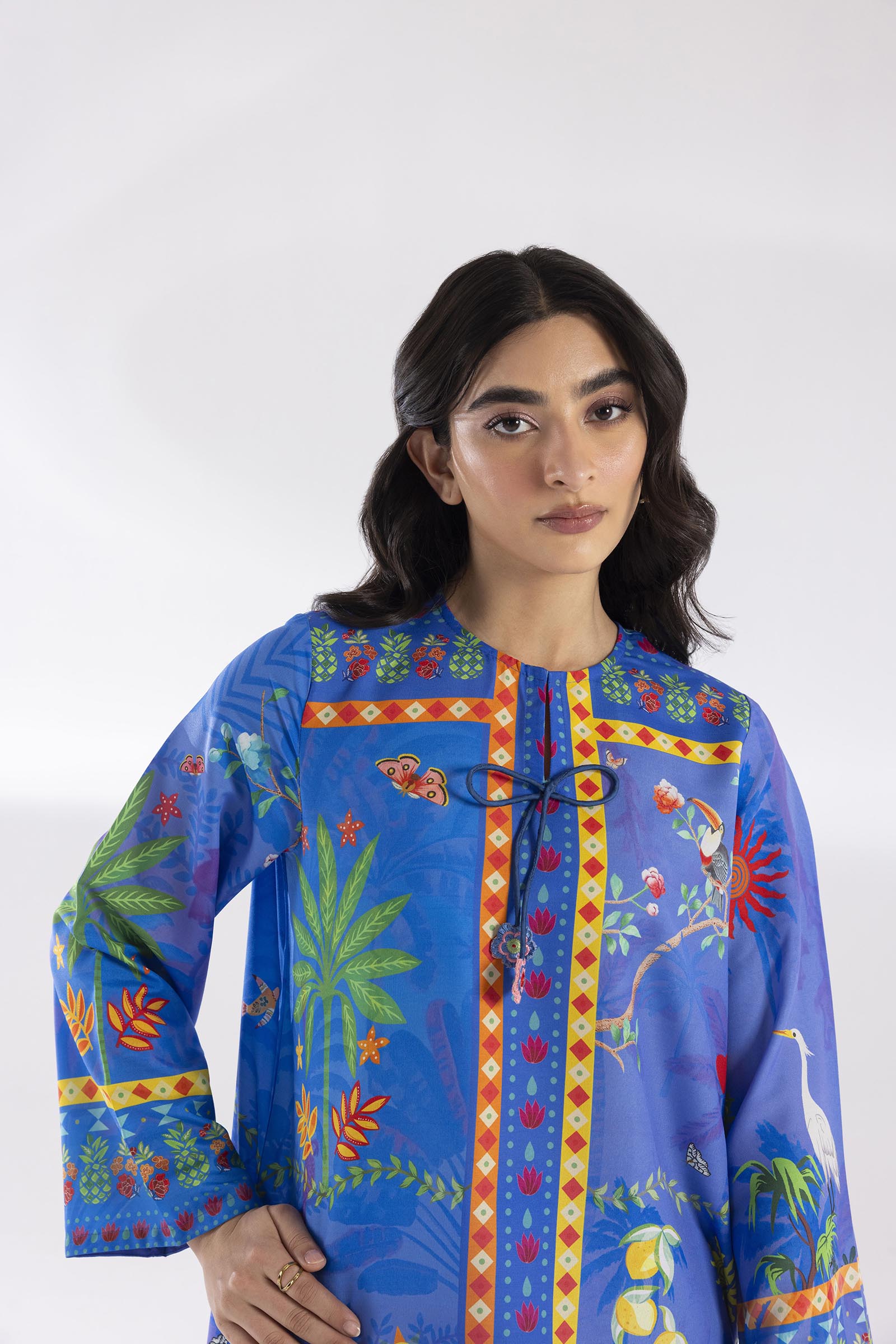 Stitched Printed Linen Shirt+ Culotte Secondary image