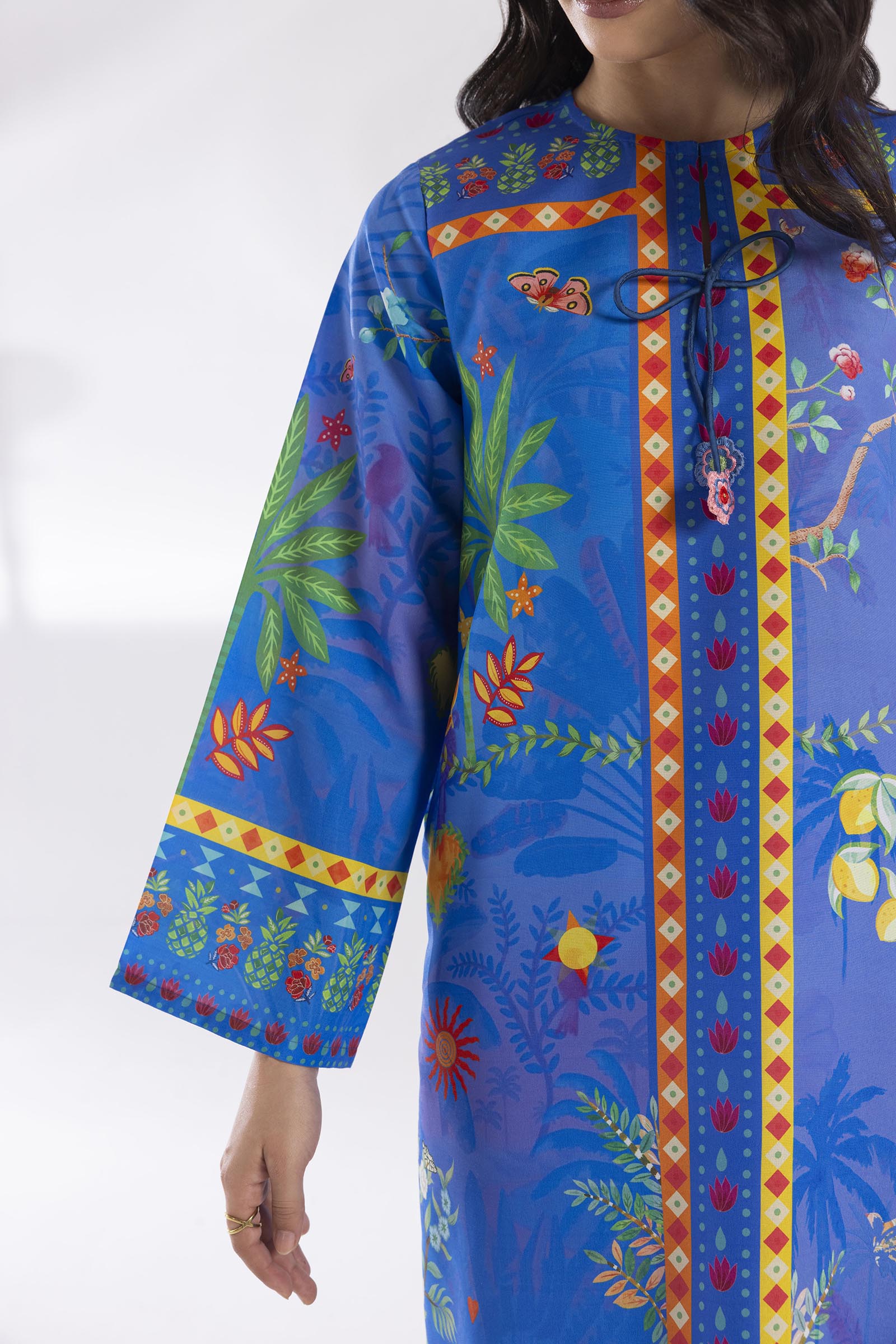 Stitched Printed Linen Shirt+ Culotte