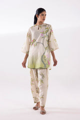 Stitched Printed Jacquard Shirt + Bottom