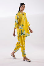 Stitched Printed Jacquard Shirt + Bottom