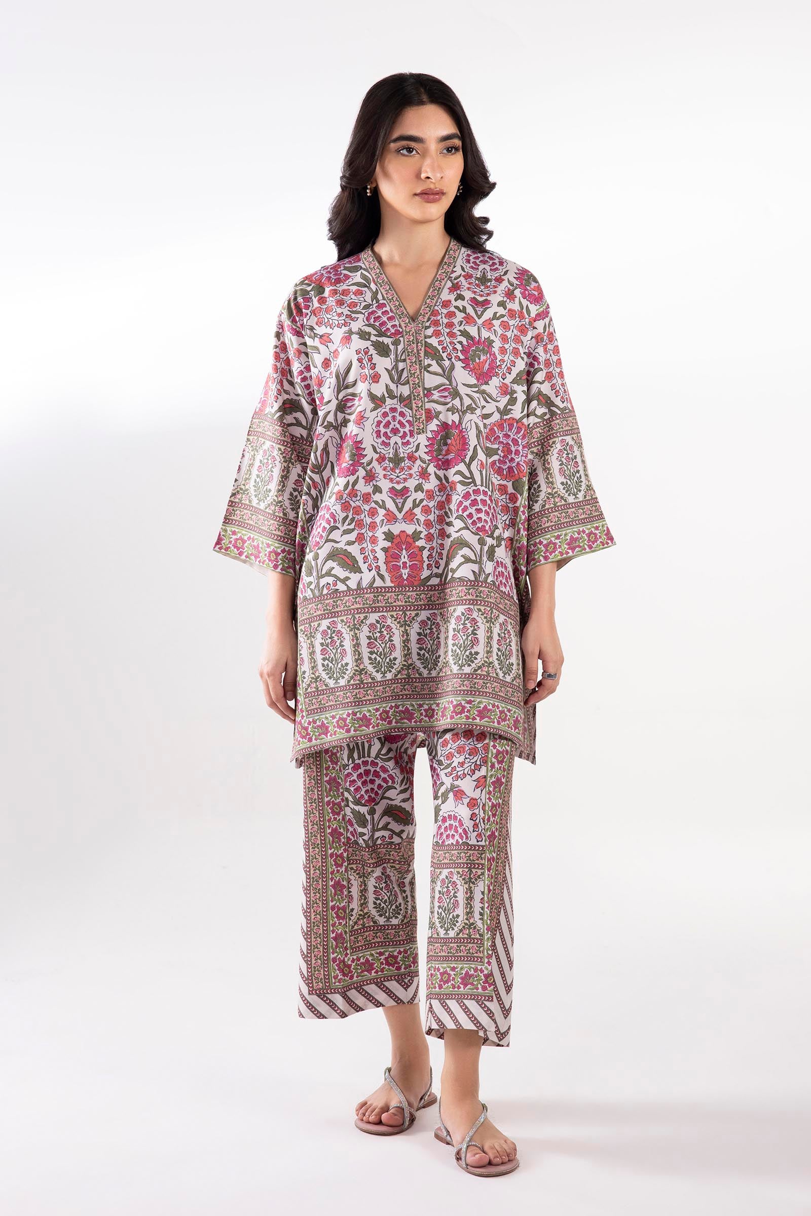 Stitched Printed Linen Shirt + Culotte Main image