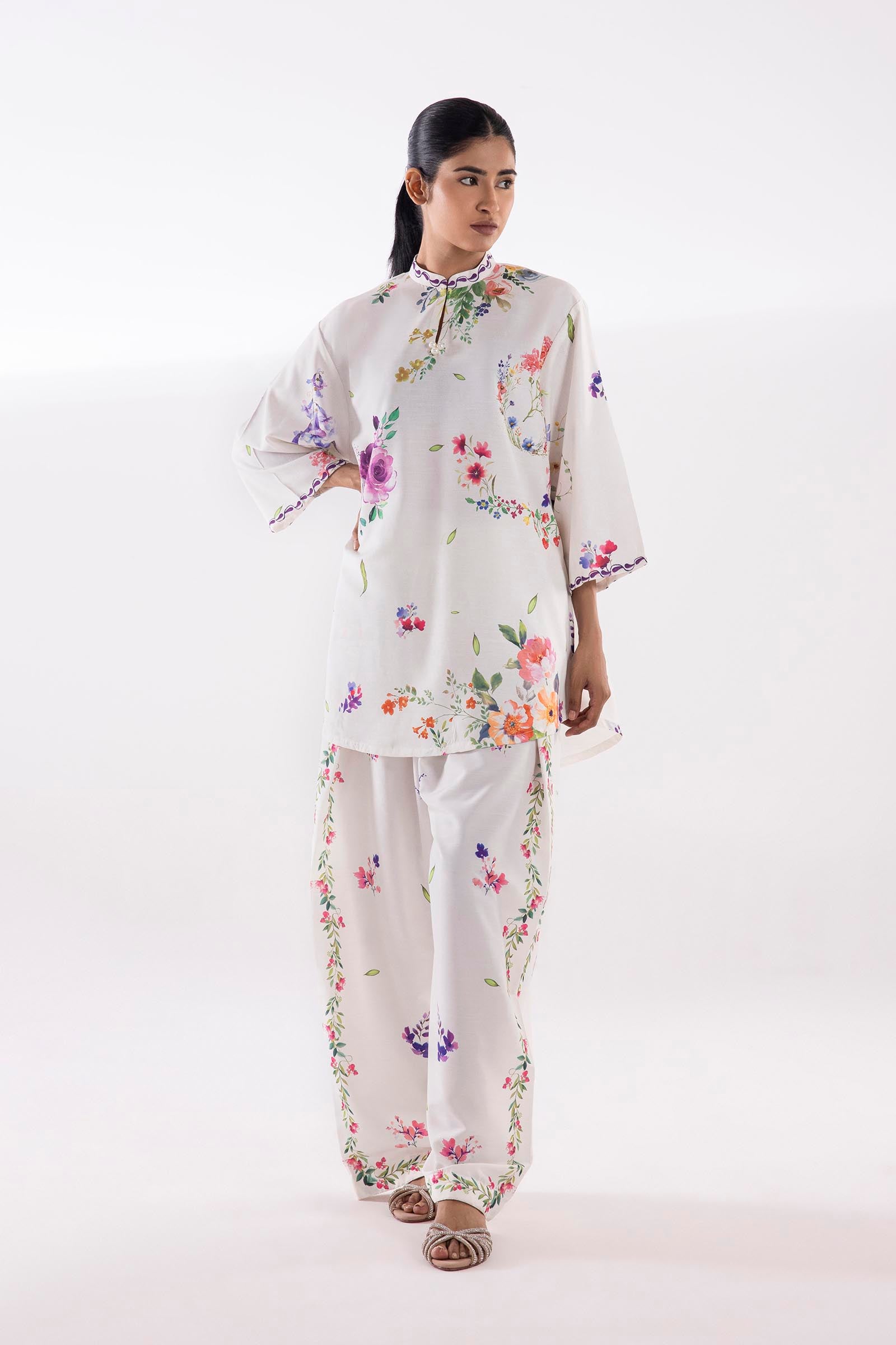 Stitched Printed Khaddar Shirt + Bottom Main image