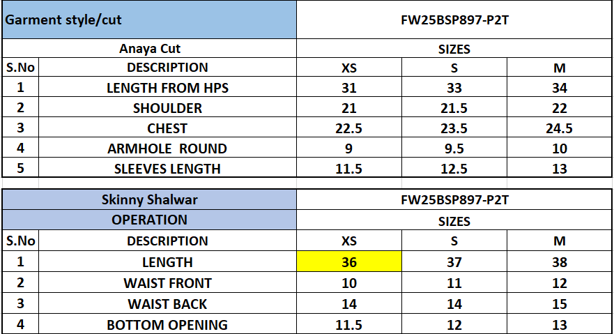 Size Chart