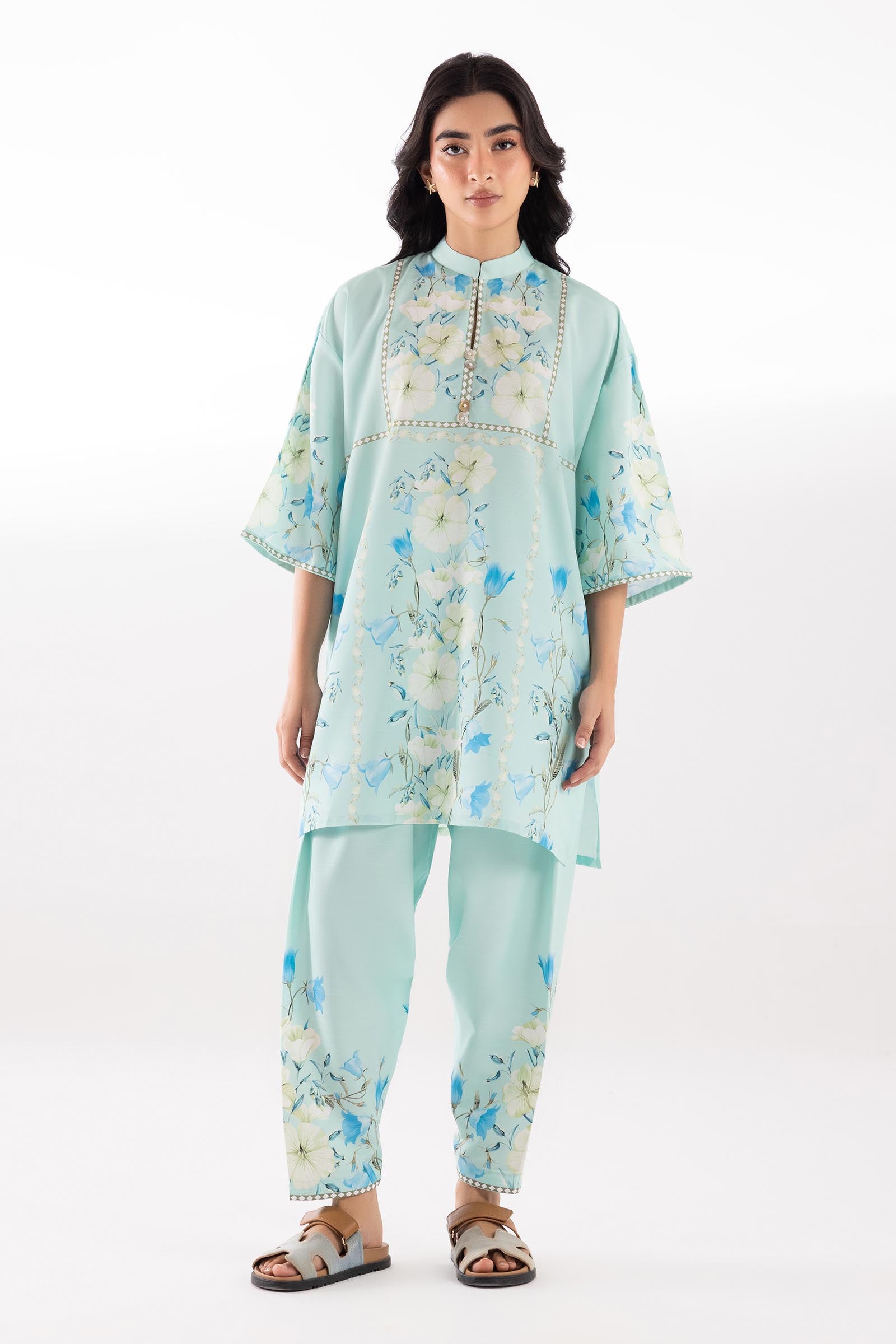 Stitched Printed Khaddar Shirt + Shalwar Main image