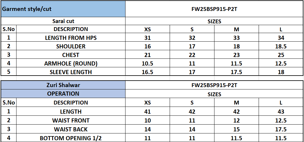 Size Chart