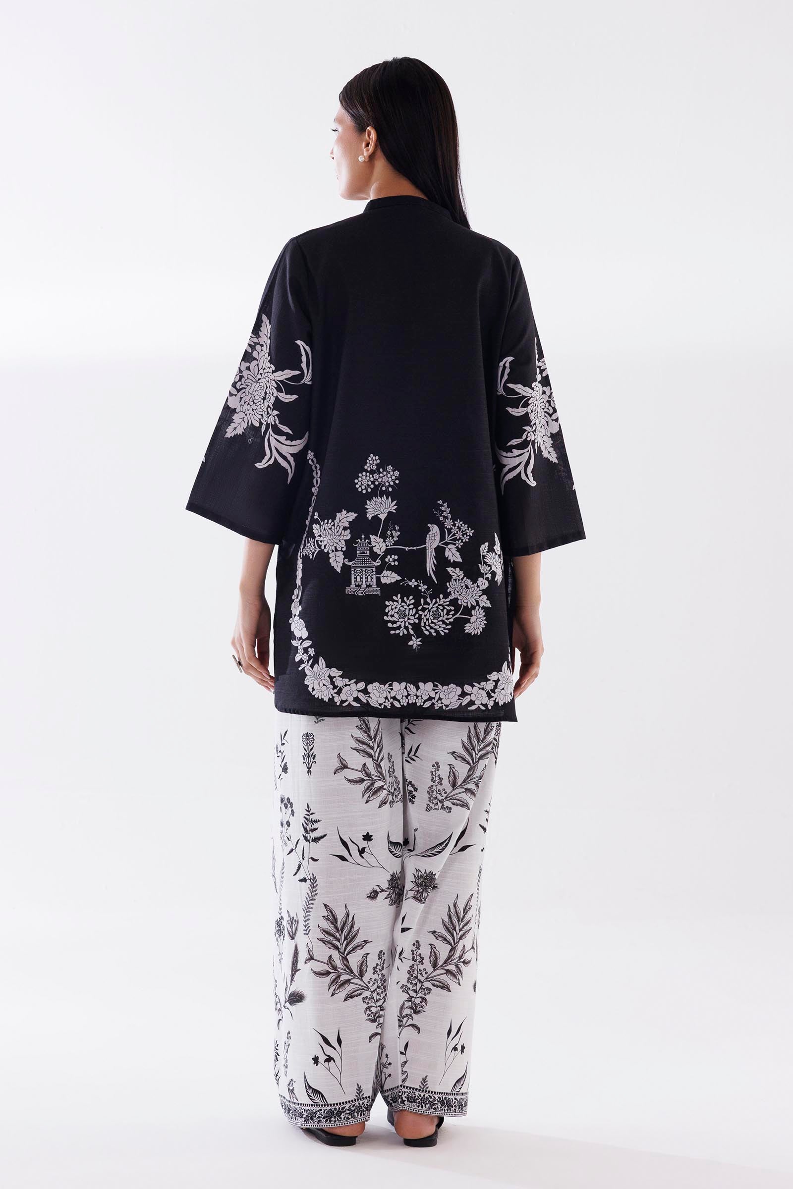 Stitched Printed Jacquard Shirt + Culotte Secondary image