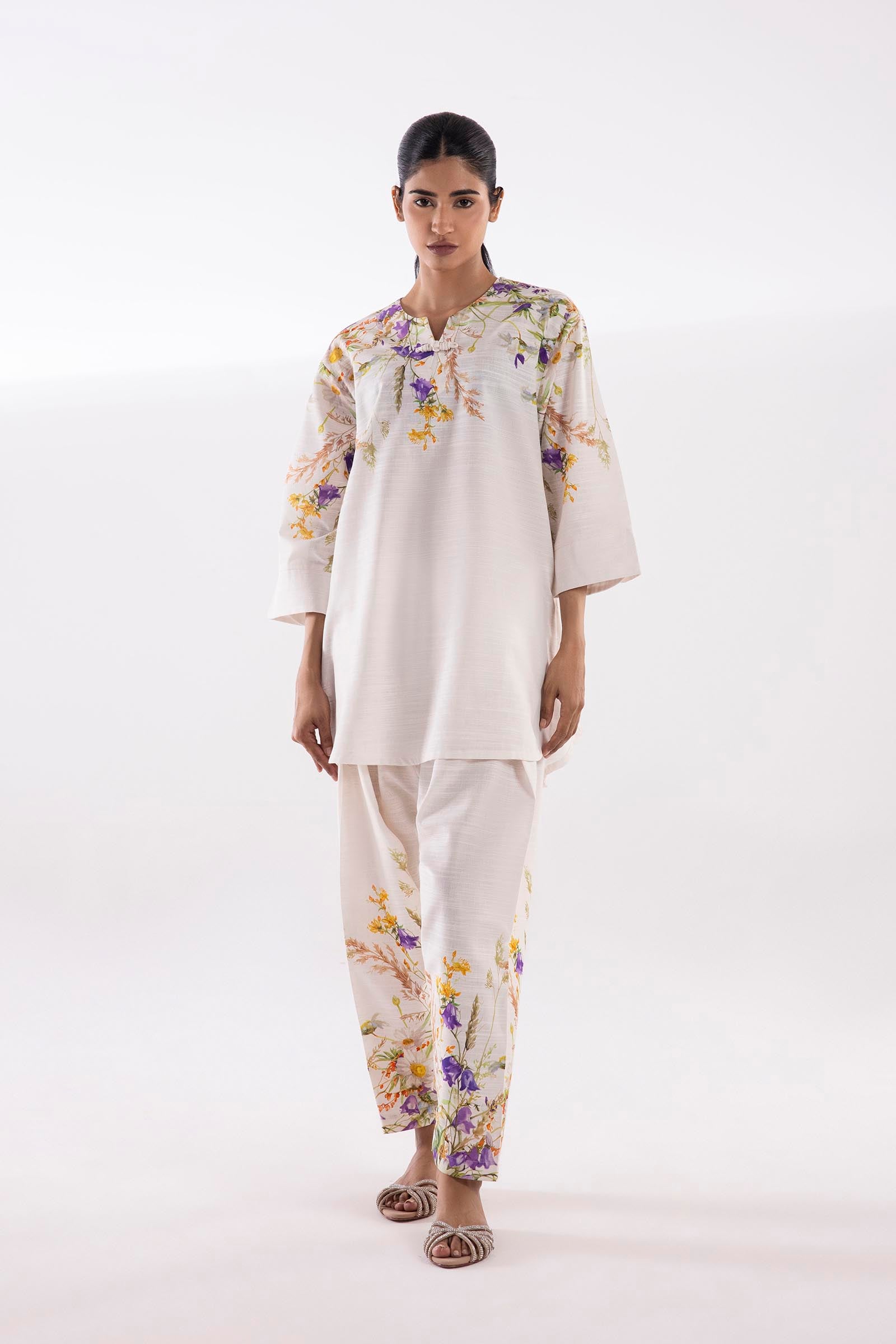 Stitched Printed Herringbone Shirt + Shalwar Main image