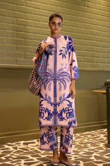 Stitched Printed Khaddar Shirt + Culotte