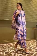 Stitched Printed Khaddar Shirt + Culotte