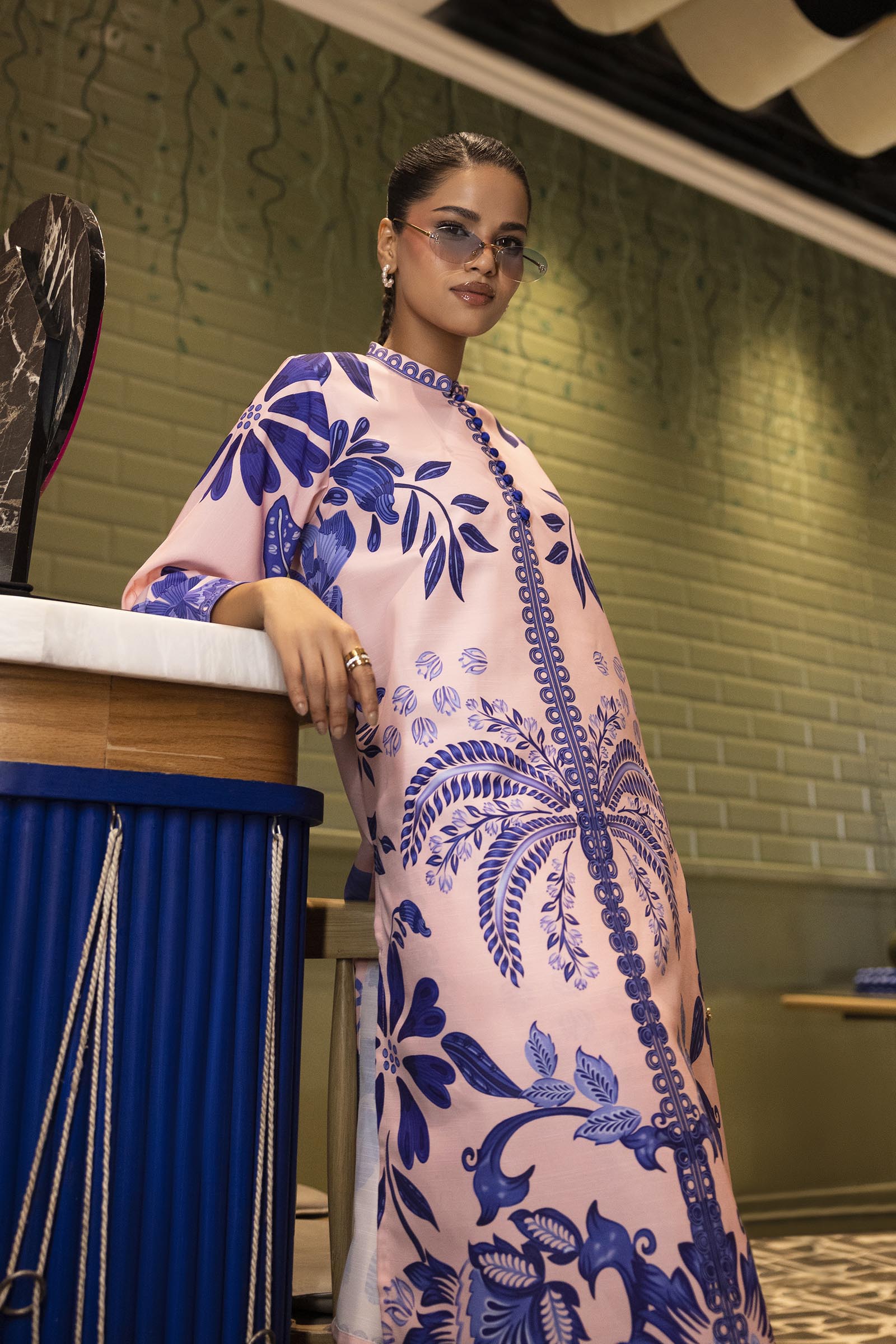 Stitched Printed Khaddar Shirt + Culotte Secondary image