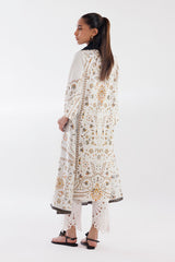 Stitched Printed linen Shirt + Dupatta
