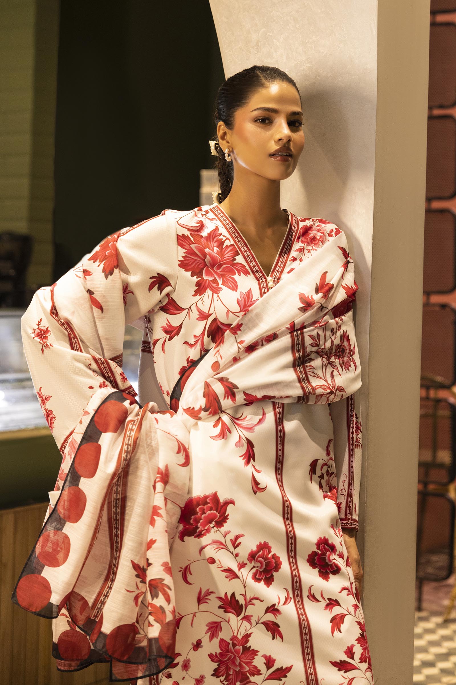 Stitched Printed Dobby Shirt + Dupatta