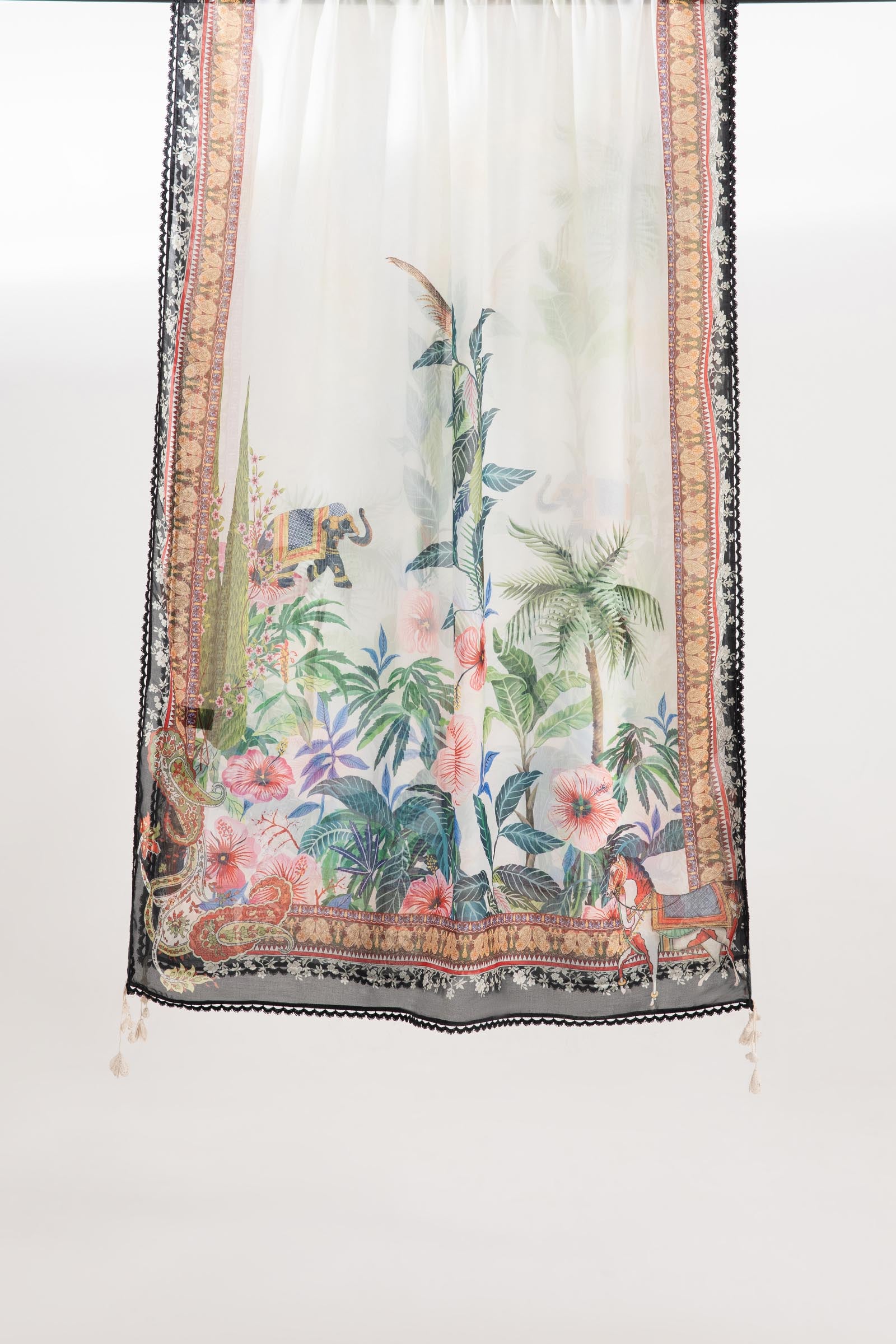 Stitched Printed Silk Satin Dupatta Main image