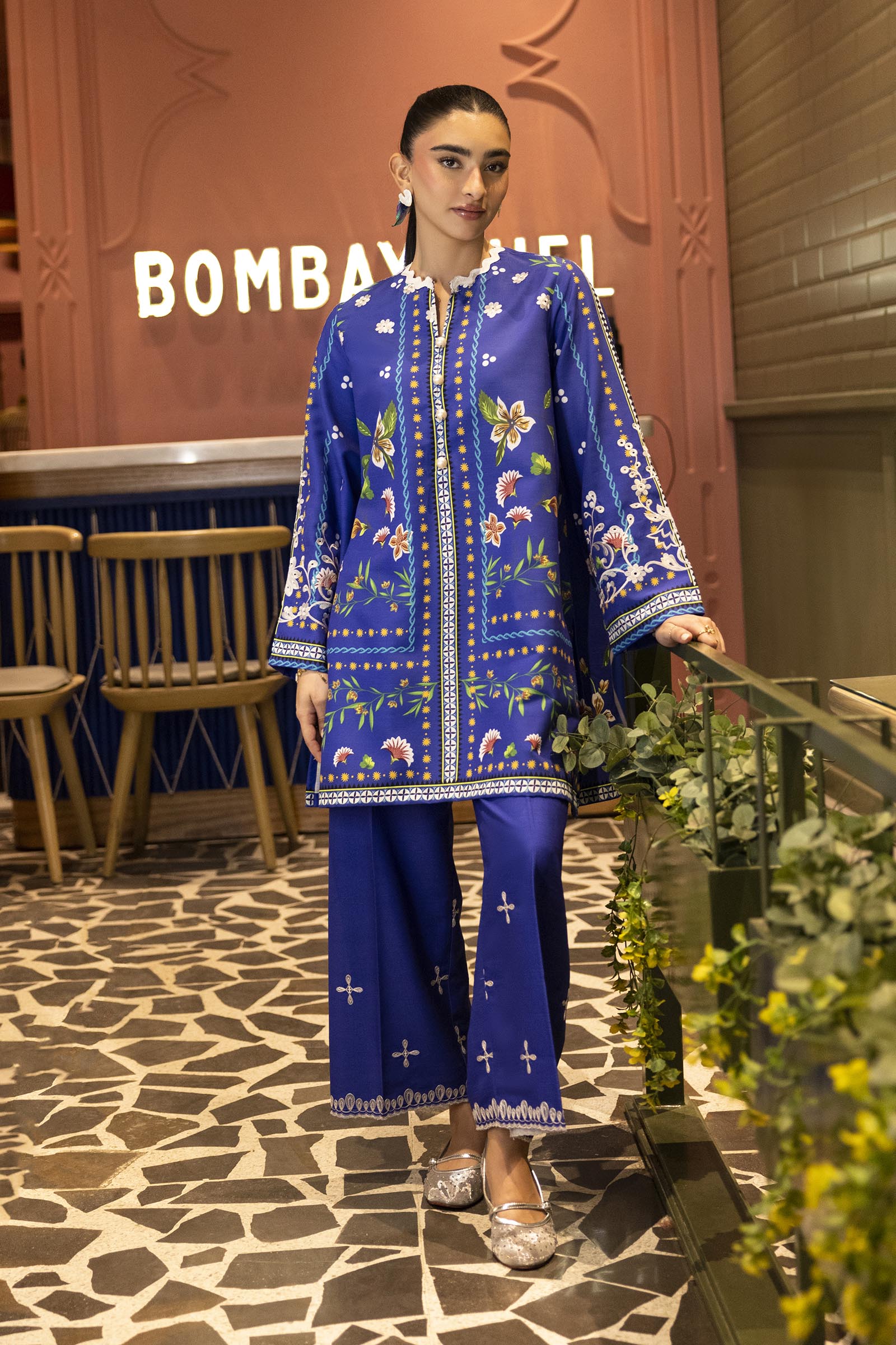 Stitched Embroidered Khaddar Shirt Main image