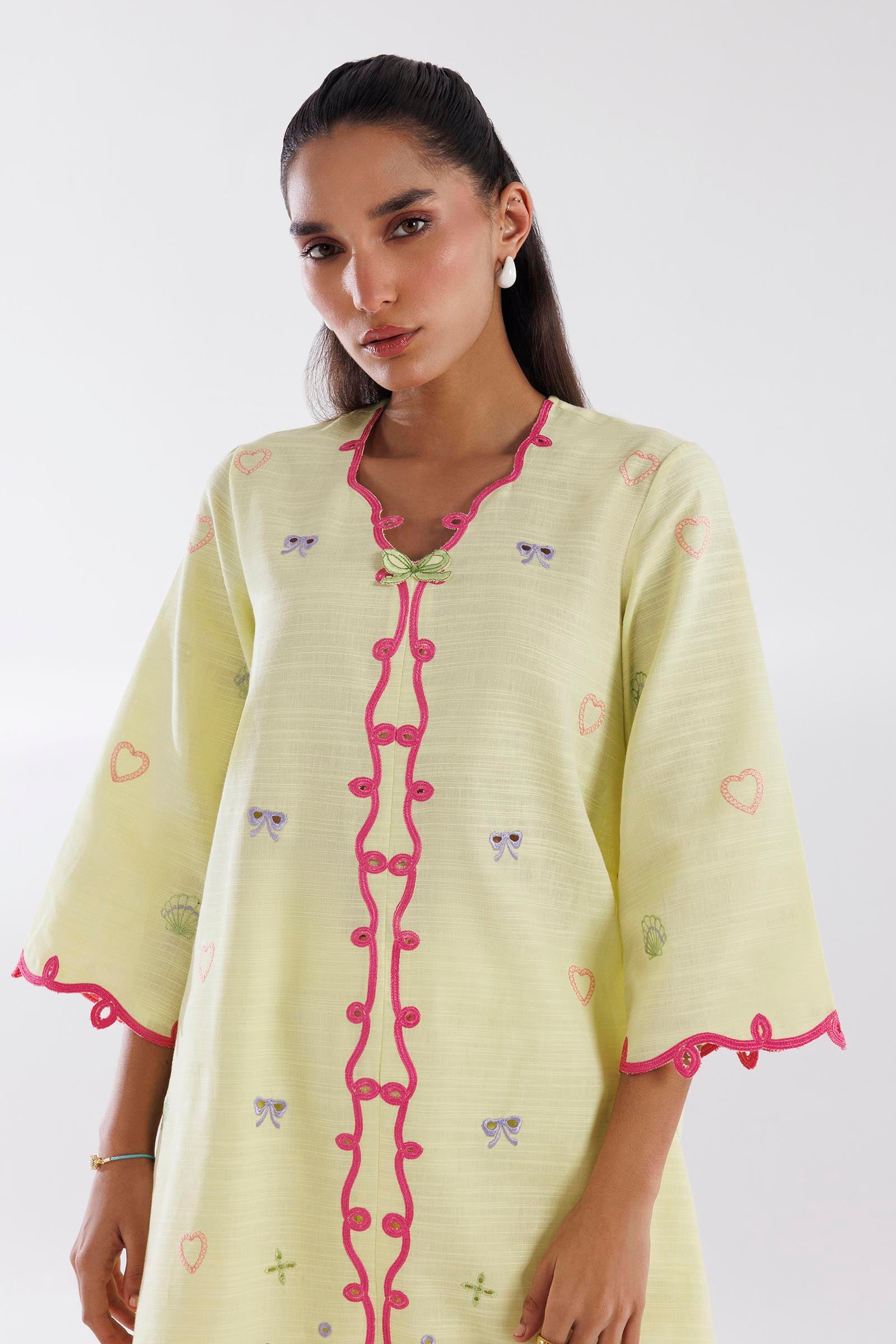 Stitched Khaddar Shirt + Culotte Secondary image