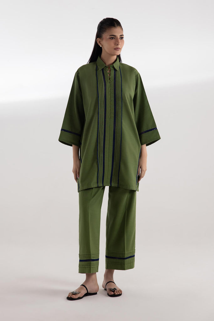 Stitched Slub Khaddar Shirt + Bottom