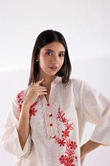 Stitched Embroidered Khaddar Shirt + Shalwar