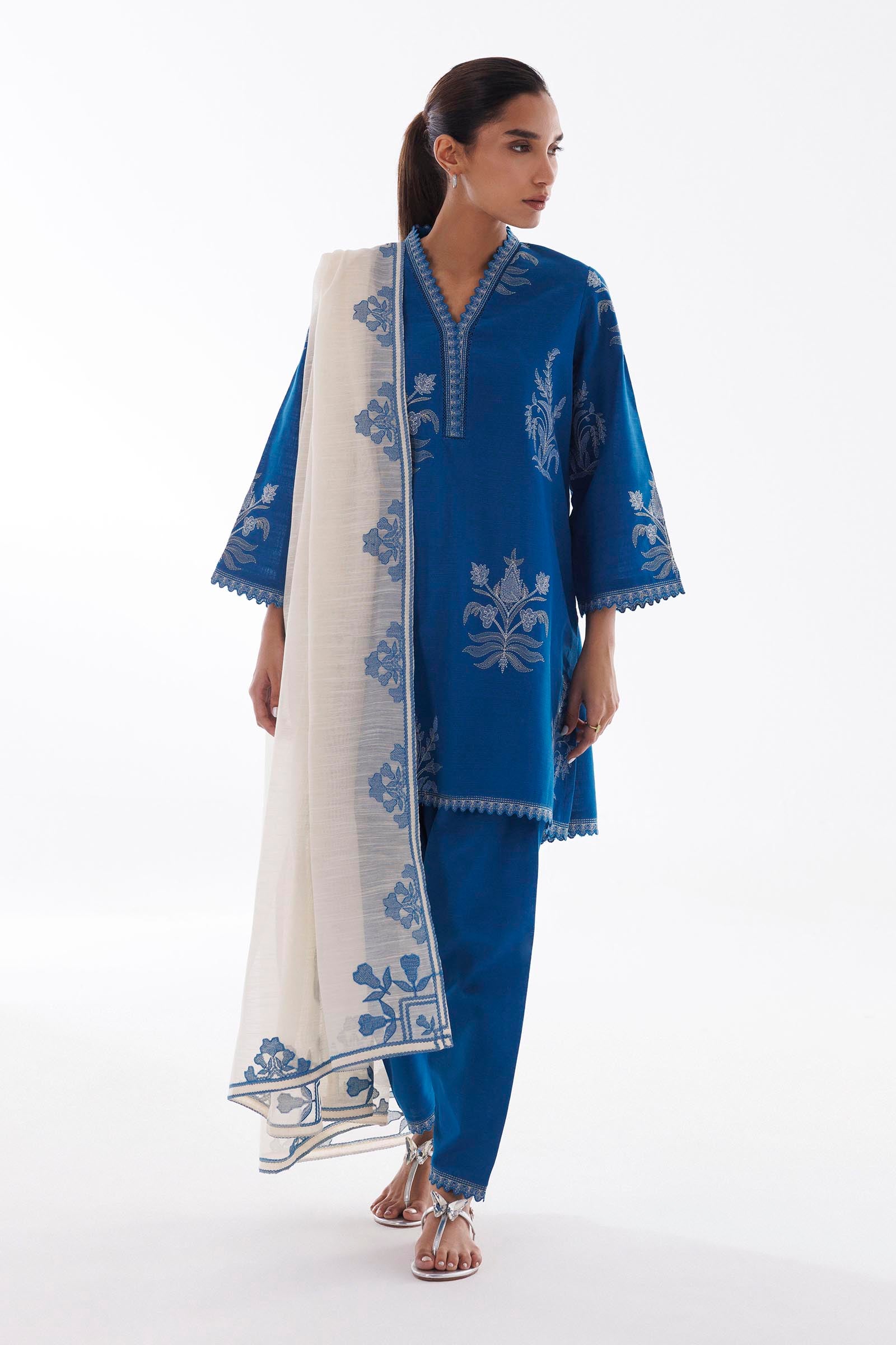 Stitched Embroidered Khaddar Suit Main image