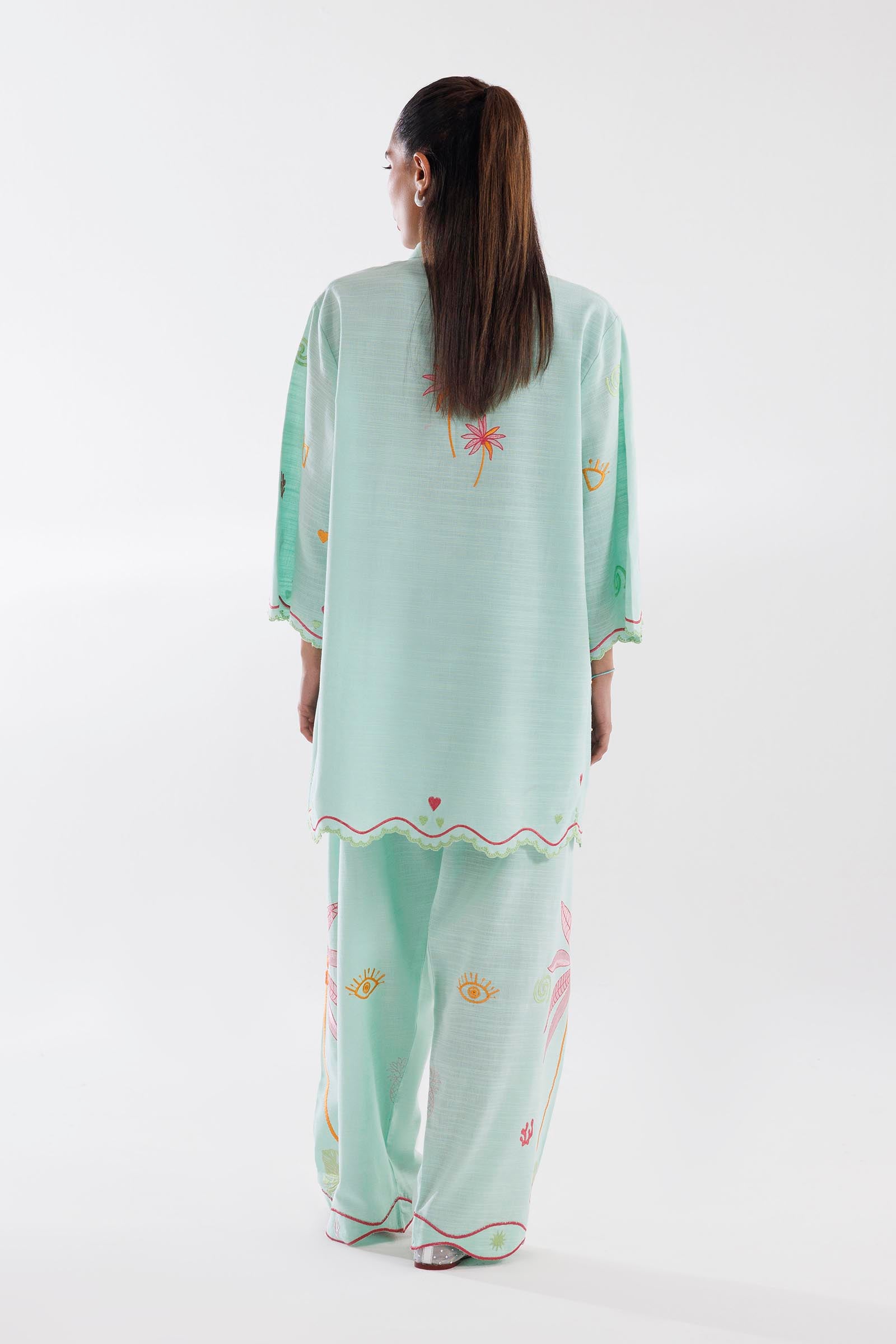 Stitched Embroidered Khaddar Shirt + Shalwar