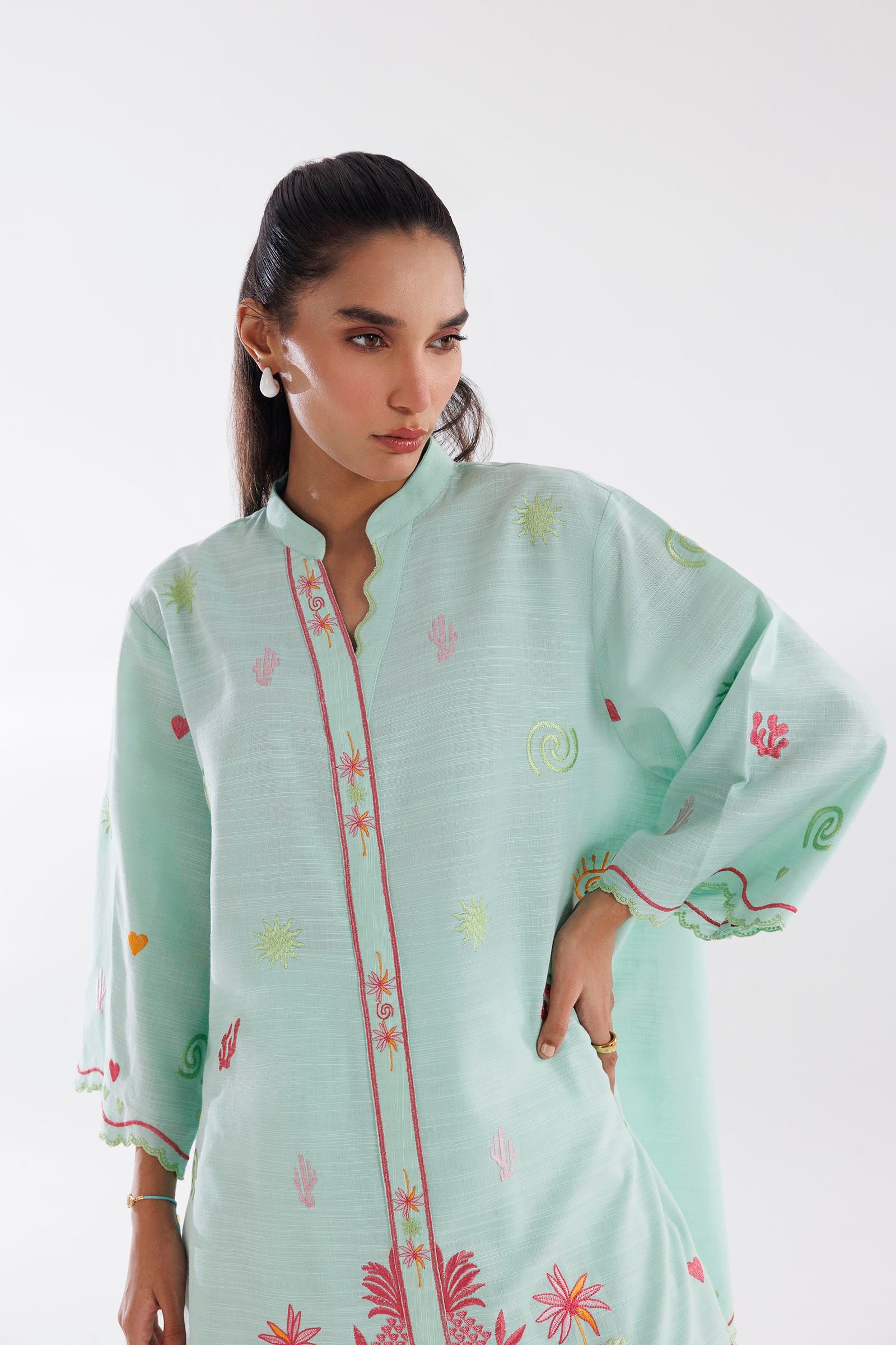 Stitched Embroidered Khaddar Shirt + Shalwar Secondary image