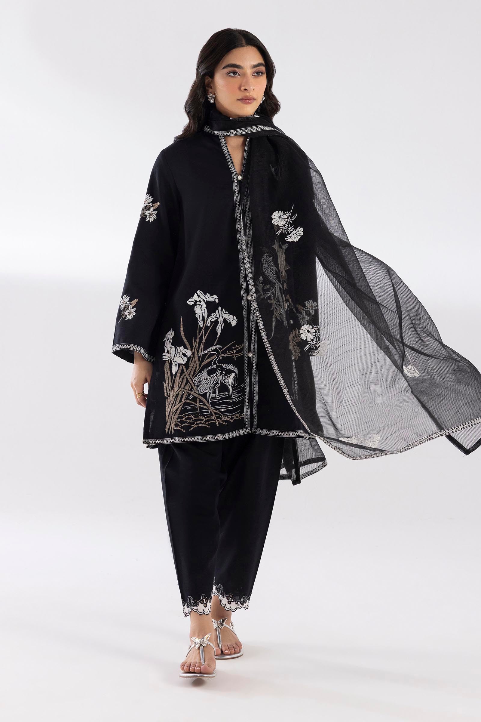 Stitched Embroidered Khaddar Suit