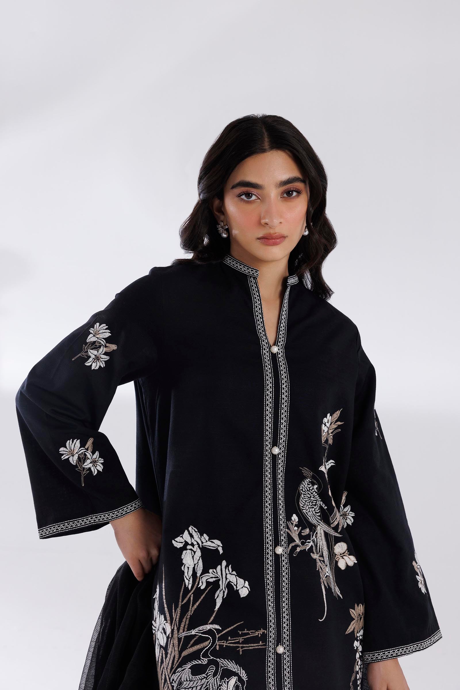 Stitched Embroidered Khaddar Suit Main image