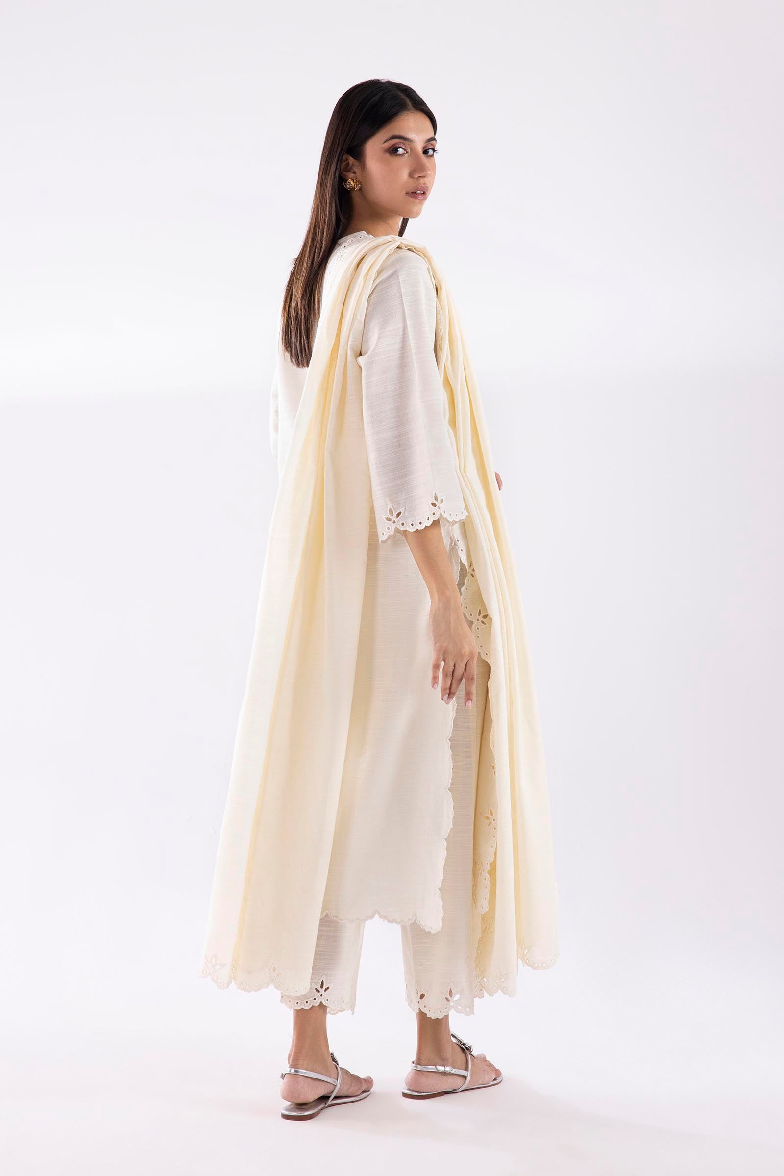 Stitched Embroidered Khaddar Shirt + Culotte Secondary image
