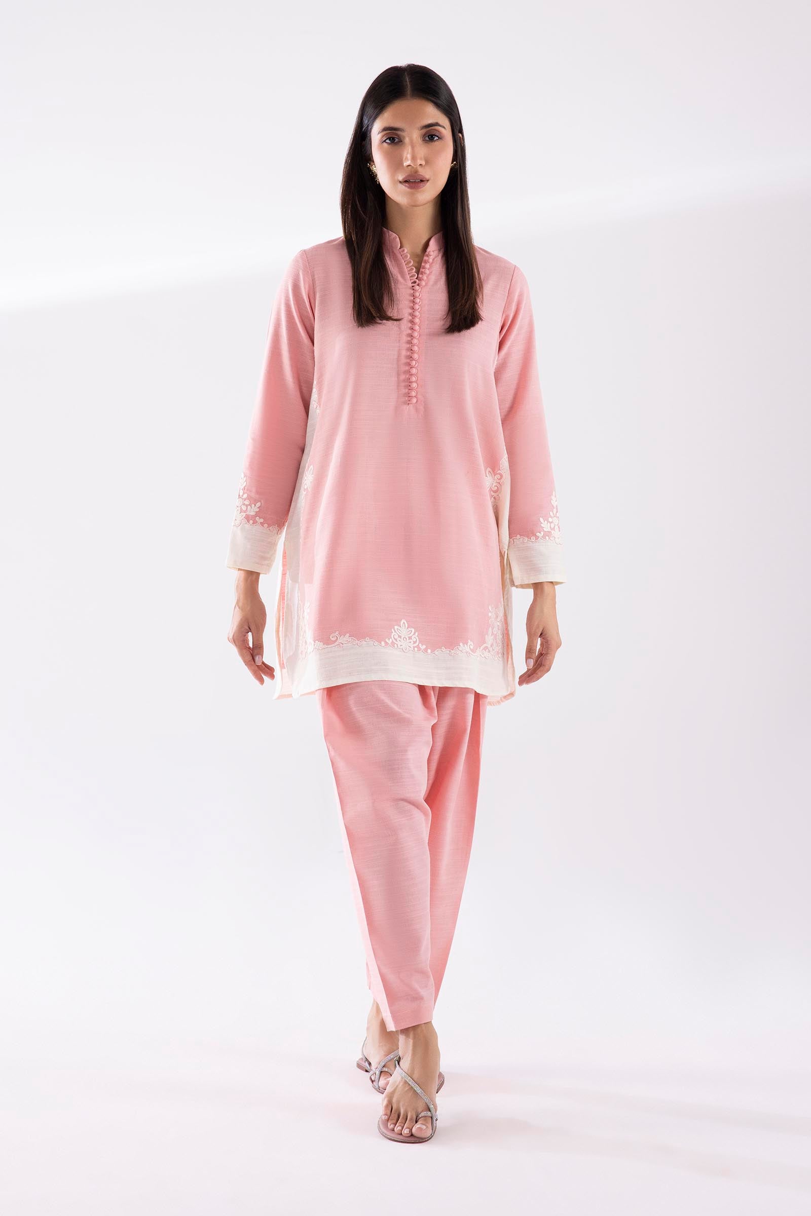 Stitched Embroidered Khaddar Shirt + Shalwar Main image