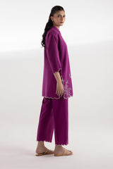 Stitched Slub KhaddarShirt + Culotte