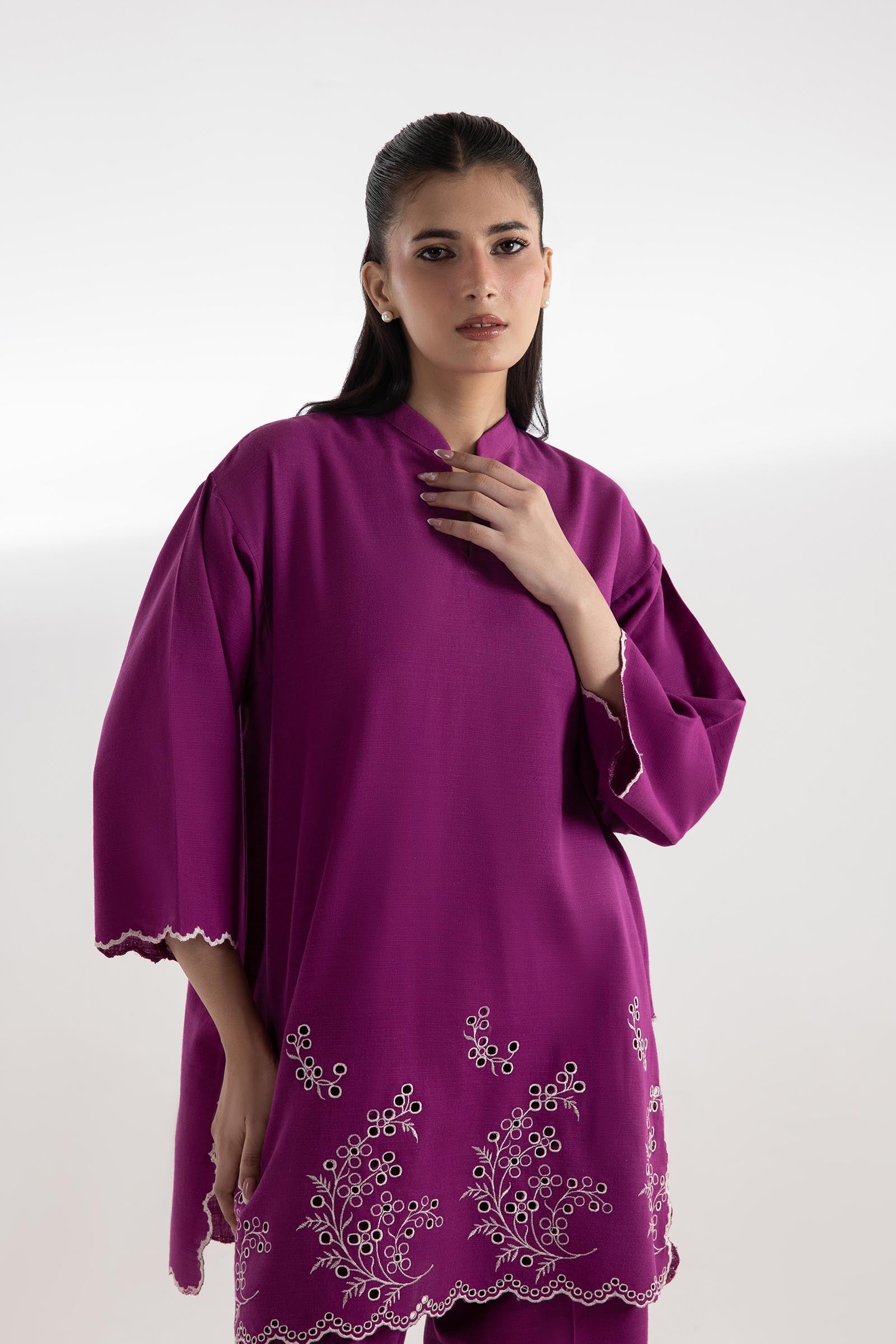Stitched Slub KhaddarShirt + Culotte Secondary image