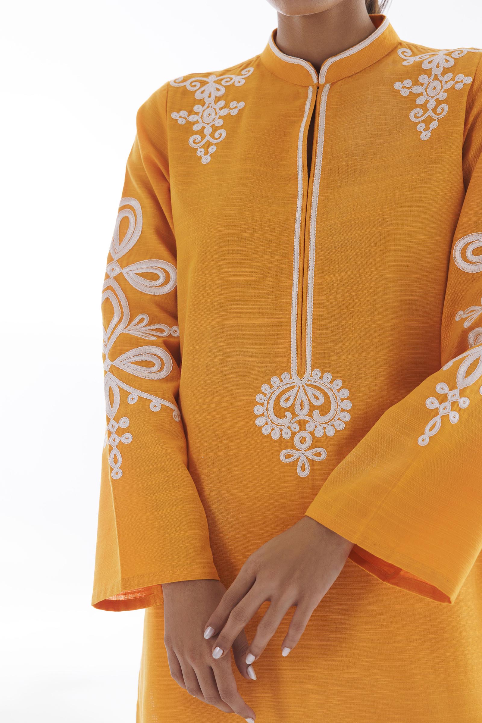Stitched Embroidered Slub Khaddar Shirt