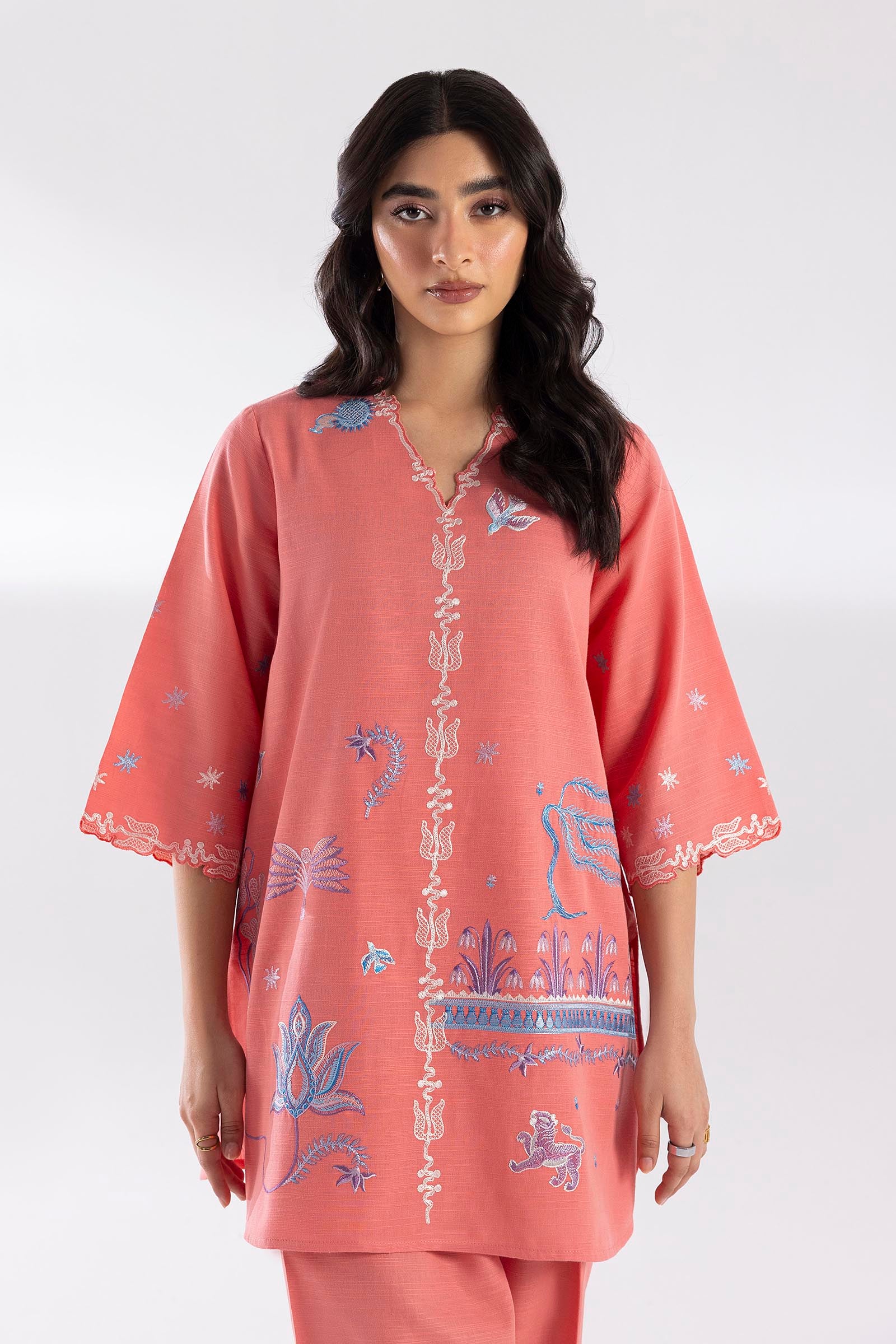 Stitched Embroidered Khaddar Shirt + Shalwar Secondary image