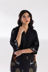 Stitched Embroidered Khaddar Shirt + Shalwar